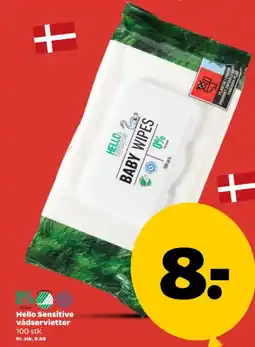 Netto Hello Sensitive vådservietter tilbud