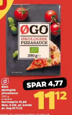Netto ØGO økologisk pizzasauce tilbud
