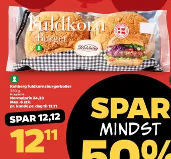 Netto Kohberg fuldkornsburgerboller tilbud