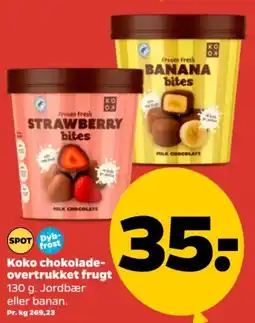 Netto Koko chokolade- overtrukket frugt tilbud