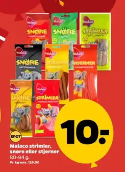 Netto Malaco strimler, snøre eller stjerner tilbud
