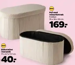 Netto Puf med velourbetræk tilbud