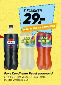 Bilka Faxe Kondi eller Pepsi sodavand tilbud