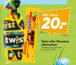 Bilka Twist eller Marabou slikmarked tilbud