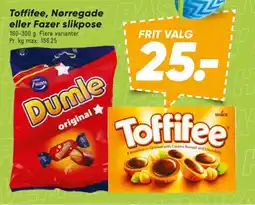 Bilka Toffifee, Nørregade eller Fazer slikpose tilbud