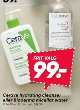 Bilka Cerave hydrating cleanser eller Bioderma micellar water tilbud
