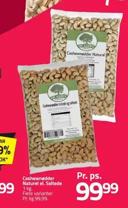 Fleggaard Cashewnødder Naturel el. Saltede tilbud