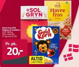Fleggaard Havre Fras OTA Solgryn el. Guldkorn tilbud