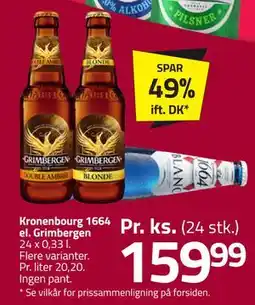 Fleggaard Kronenbourg 1664 el. Grimbergen tilbud