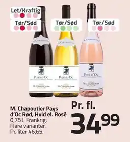 Fleggaard M. Chapoutier Pays d’Oc Rød, Hvid el. Rosé tilbud