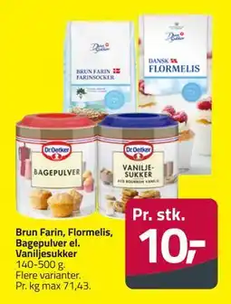 Fleggaard Brun Farin, Flormelis, Bagepulver el. Vaniljesukker tilbud