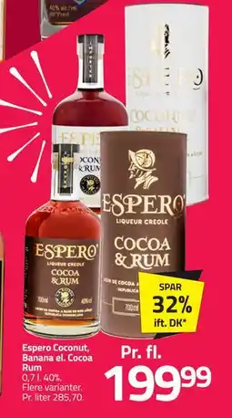 Fleggaard Espero Coconut, Banana el. Cocoa Rum tilbud