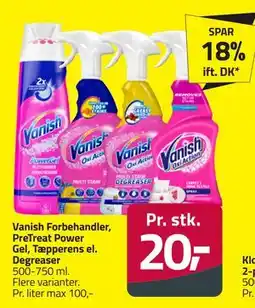 Fleggaard Vanish Forbehandler, PreTreat Power Gel, Tæpperens el. Degreaser tilbud