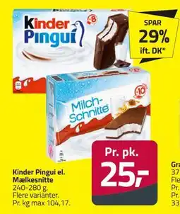Fleggaard Kinder Pingui el. Mælkesnitte tilbud