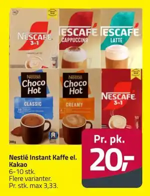 Fleggaard Nestlé Instant Kaffe el. Kakao tilbud