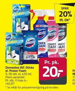 Fleggaard Domestos WC-Sticks el. Power Foam tilbud