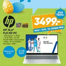 Bilka HP 15,6” Full HD PC tilbud
