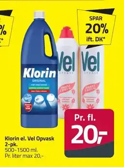 Fleggaard Klorin el. Vel Opvask 2-pk tilbud