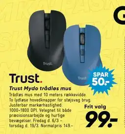 Bilka Trust Mydo trådløs mus tilbud