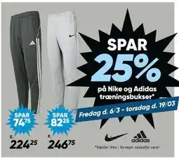 Bilka SPAR 25% på Nike og Adidas træningsbukser tilbud