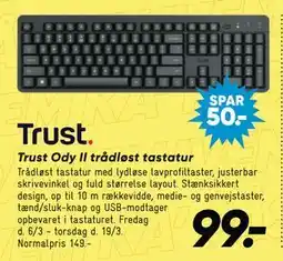 Bilka Trust Ody II trådløst tastatur tilbud