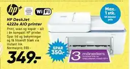 Bilka HP DeskJet 4222e AIO printer tilbud