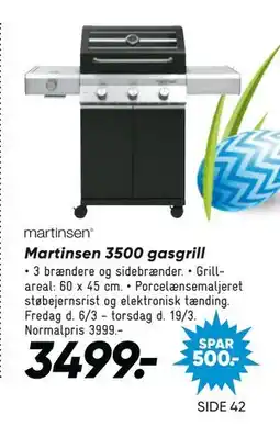 Bilka Martinsen 3500 gasgrill tilbud