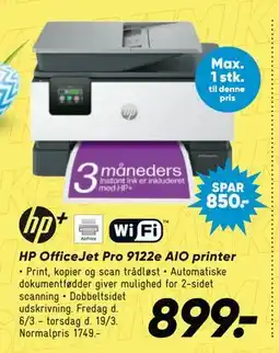 Bilka HP OfficeJet Pro 9122e AIO printer tilbud