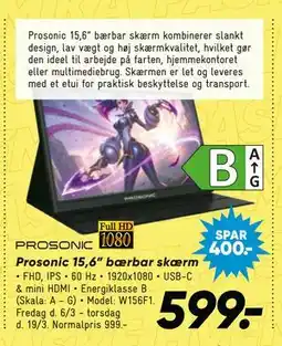 Bilka Prosonic 15,6” bærbar skærm tilbud