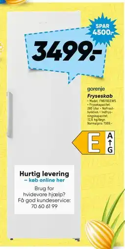 Bilka Fryseskab tilbud