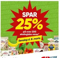 Bilka SPAR 25% på over 200 økologiske varer tilbud