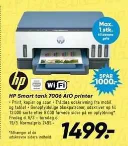 Bilka HP Smart tank 7006 AIO printer tilbud