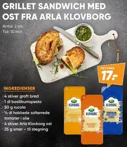 Bilka GRILLET SANDWICH MED OST FRA ARLA KLOVBORG tilbud