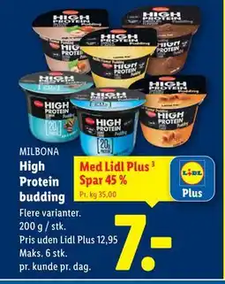 Lidl High Protein budding, App-pris tilbud
