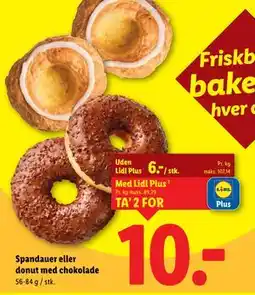 Lidl Spandauer eller donut med chokolade, App-pris tilbud