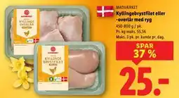 Lidl Kyllingebrystfilet eller -overlår med ryg tilbud