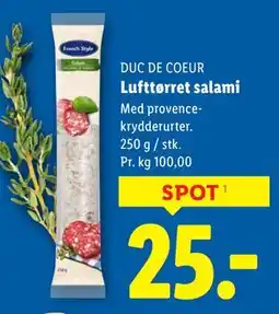 Lidl Lufttørret salami tilbud
