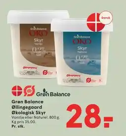 SPAR Grøn Balance Øllingegaard Økologisk Skyr tilbud