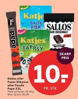 SPAR Katjes eller Fazer Slikpose eller Panda Pepe XXL tilbud