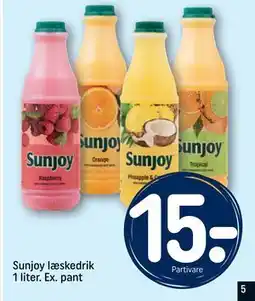 REMA 1000 Sunjoy læskedrik 1 liter. Ex. pant tilbud