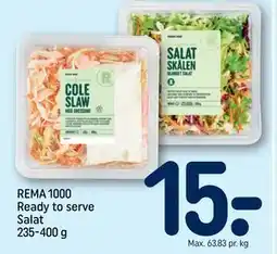 REMA 1000 REMA 1000 Ready to serve Salat 235-400 g tilbud