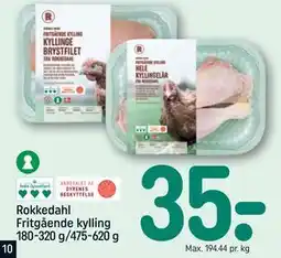 REMA 1000 Rokkedahl Fritgående kylling 180-320 g/475-620 g tilbud