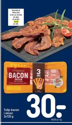REMA 1000 Tulip bacon i skiver 3x125 g tilbud
