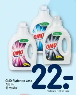 REMA 1000 OMO flydende vask 700 ml 14 vaske tilbud