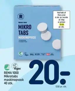 REMA 1000 REMA 1000 Mikrotabs maskinopvask 40 stk tilbud