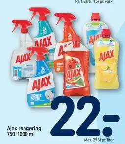 REMA 1000 Ajax rengøring 750-1000 ml tilbud