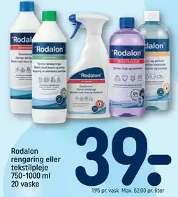 REMA 1000 Rodalon rengøring eller tekstilpleje 750-1000 ml 20 vaske tilbud