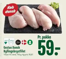 Min Købmand Gestus Dansk Kyllingebrystfilet tilbud