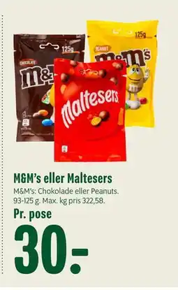 Min Købmand M&M’s eller Maltesers tilbud