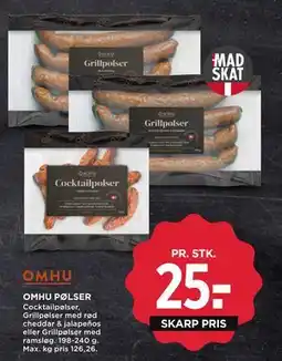 MENY OMHU PØLSER tilbud